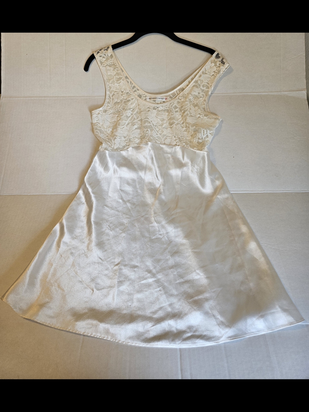 Vintage Y2K Victoria’s Secret White Satin Bridal Slip Dress Coquette Aesthetic